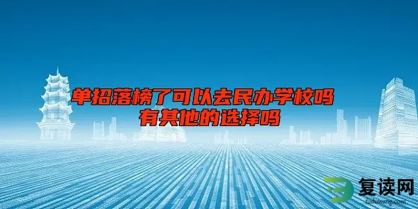 单招落榜了可以去民办学校吗 有其他的选择吗