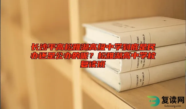 长沙平高松雅湖高级中学到底是民办还是公办的呢？松雅湖高中学校复读班