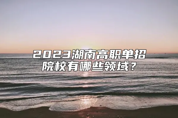 2023湖南高职单招院校有哪些行业领域？