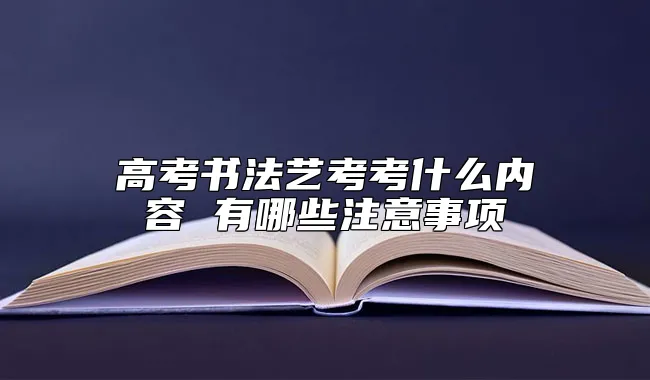 高考书法艺考考什么内容 有哪些注意事项