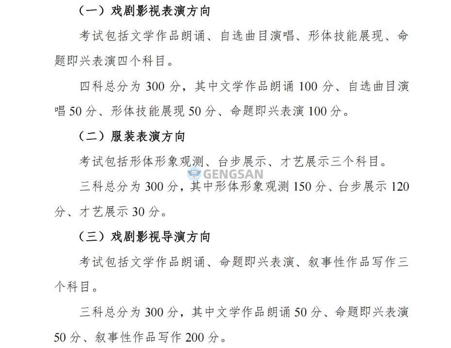 【统考科目】2024年湖南表（导）演类（戏剧影视导演方向）统考考试科目及考试分值公布