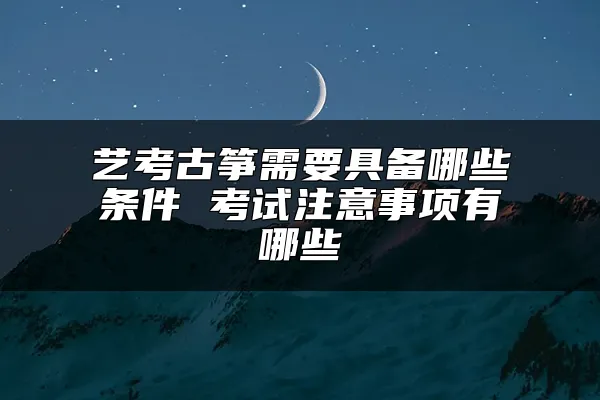 艺考古筝需要具备哪些条件 考试注意事项有哪些