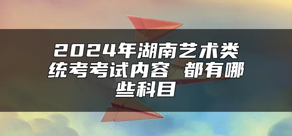 2024年湖南艺术类统考考试内容 都有哪些科目