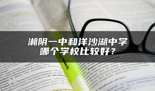 湘阴一中和洋沙湖中学哪个学校比较好？