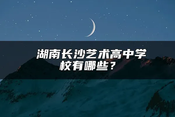  湖南长沙艺术高中学校有哪些？