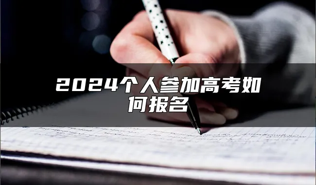 2024个人参加高考如何报名