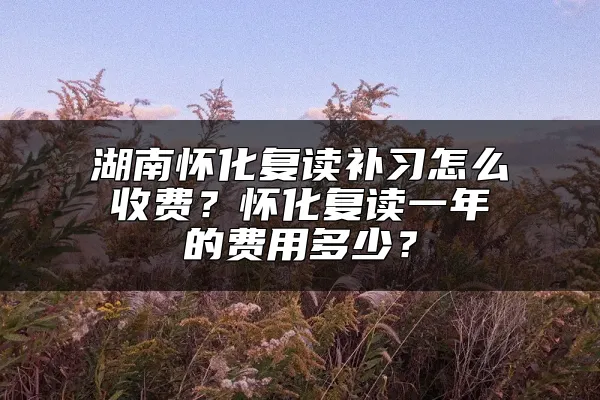 湖南怀化复读补习怎么收费？怀化复读一年的费用多少？