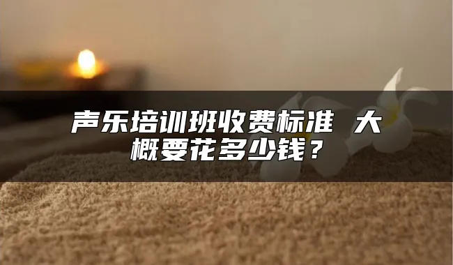 声乐培训班收费标准 大概要花多少钱？