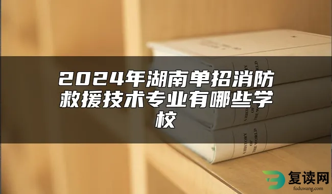 2024年湖南单招消防救援技术专业有哪些学校