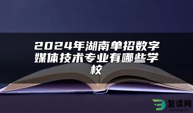 2024年湖南单招数字媒体技术专业有哪些学校