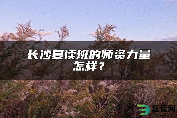 长沙复读班的师资力量怎样？