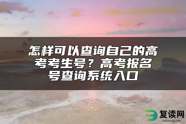 怎样可以查询自己的高考考生号？高考报名号查询系统入口