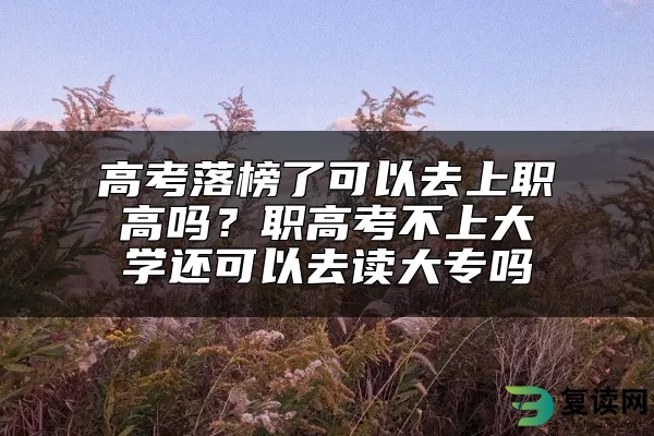 高考落榜了可以去上职高吗？职高考不上大学还可以去读大专吗