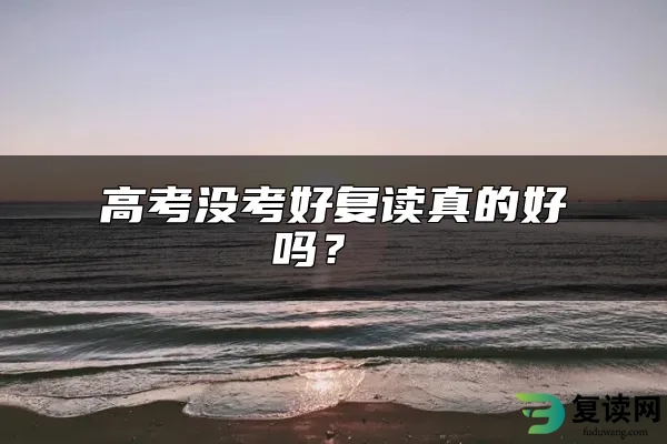 高考没考好复读真的好吗？ 