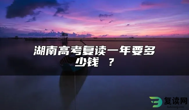 湖南高考复读一年一般要多少钱 ？