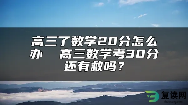 高三了数学20分怎么办  高三数学考30分还有救吗？