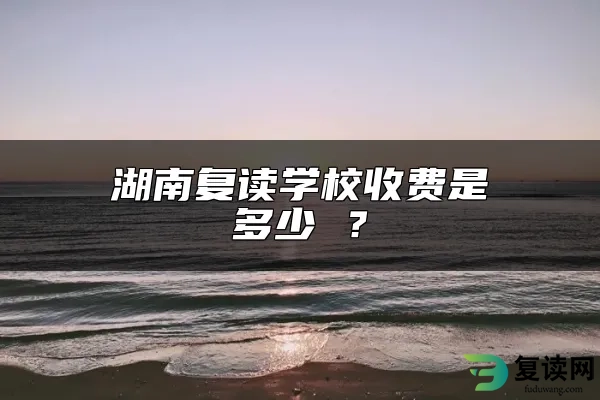 湖南复读学校收费是多少 ？