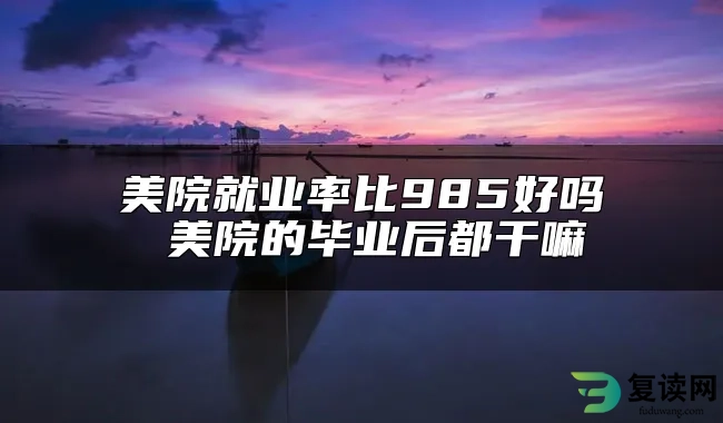 美院就业率比985好吗 美院的毕业后都干嘛