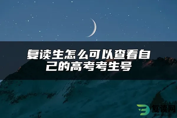 复读生怎么可以查看自己的高考考生号