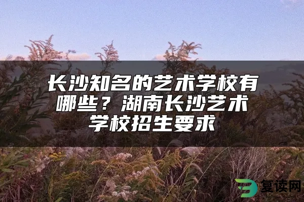 长沙知名的艺术学校有哪些？湖南长沙艺术学校招生要求