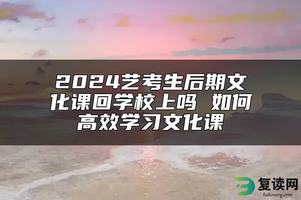 2024艺考生后期文化课回学校上吗 如何高效学习文化课