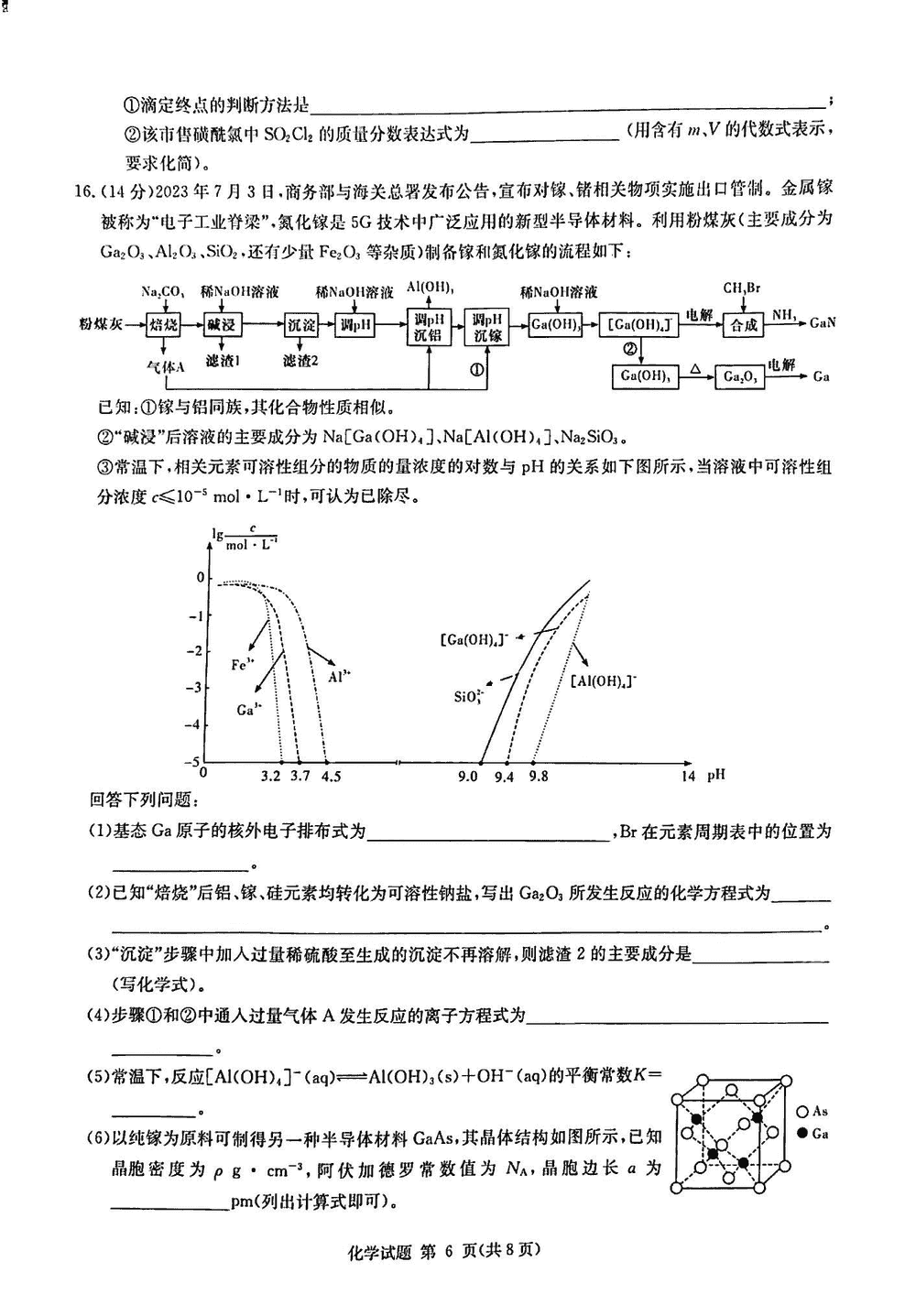 2024届湖南九校联盟高三第一次联考化学试题及答案