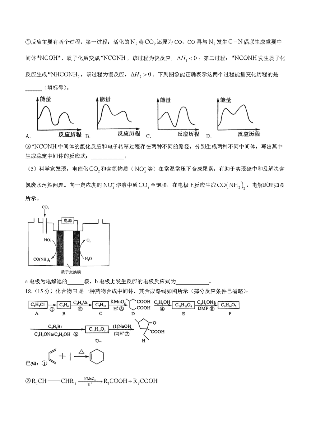 湖南五市十校教研教改共同体2024届高三12月联考化学试题及答案