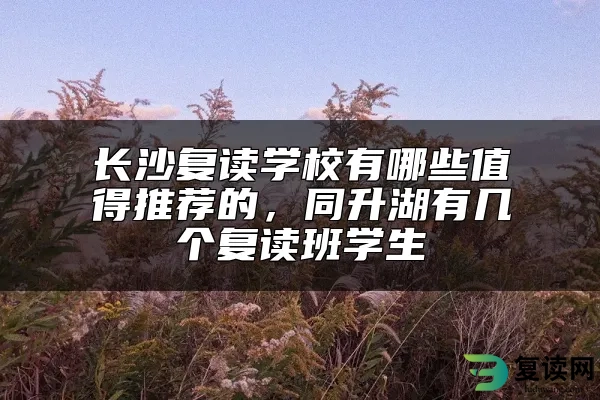 长沙复读学校有哪些值得推荐的，同升湖有几个复读班学生