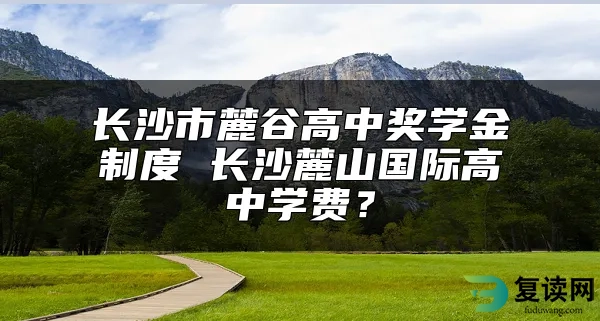 长沙市麓谷高中奖学金制度 长沙麓山国际高中学费？