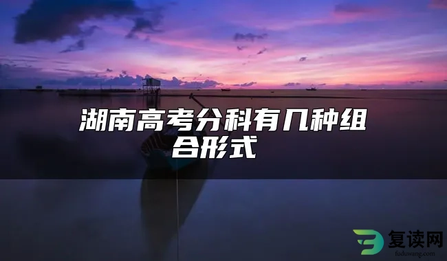 湖南高考分科有几种组合形式 