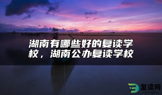 湖南有哪些好的复读学校，长沙恒定和用心是公办的么