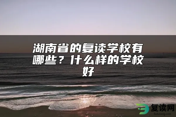 湖南省的复读学校有哪些？什么样的学校好