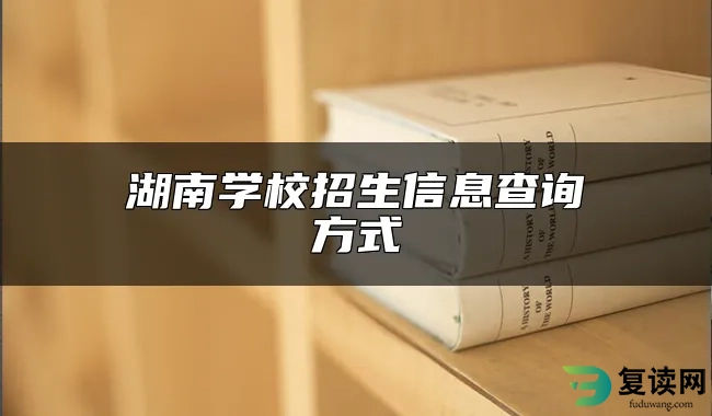 湖南学校招生信息查询方式