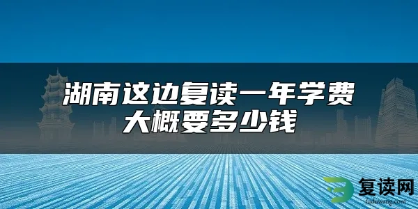 湖南这边复读一年学费大概要多少钱