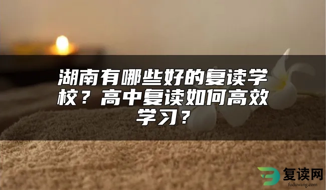 湖南有哪些好的复读学校？高中复读如何高效学习？