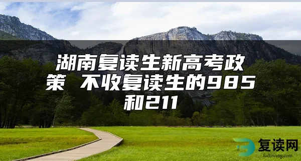 湖南复读生新高考政策 不收复读生的985和211