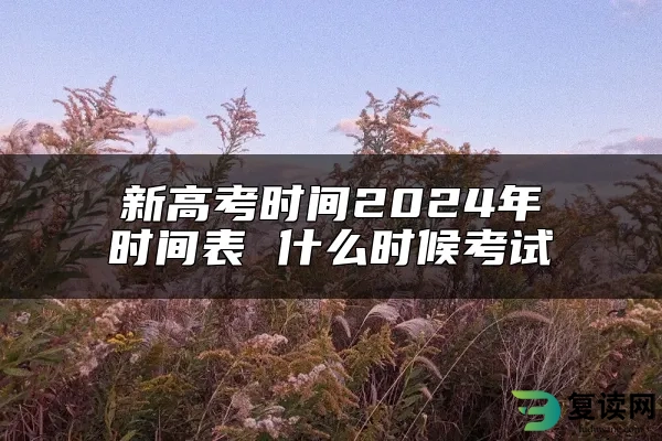 新高考时间2024年时间表 什么时候考试