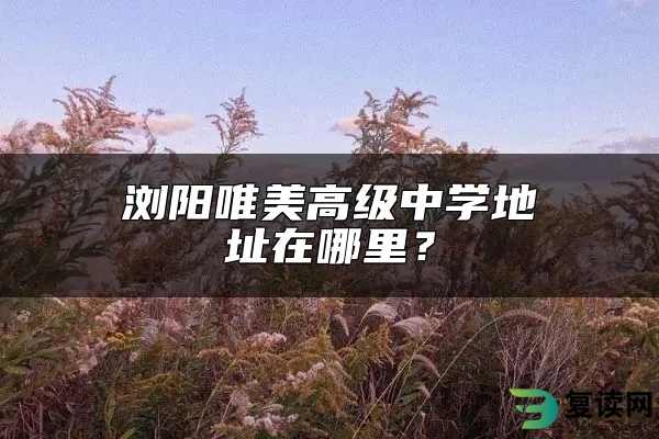 浏阳唯美高级中学地址在哪里？