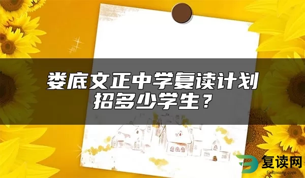 娄底文正中学复读计划招多少学生？