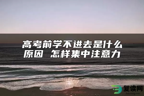 高考前学不进去是什么原因 怎样集中注意力