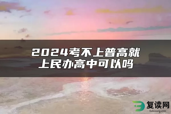 2024考不上普高就上民办高中可以吗