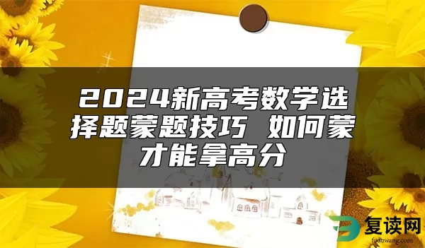 2024新高考数学选择题蒙题技巧 如何蒙才能拿高分