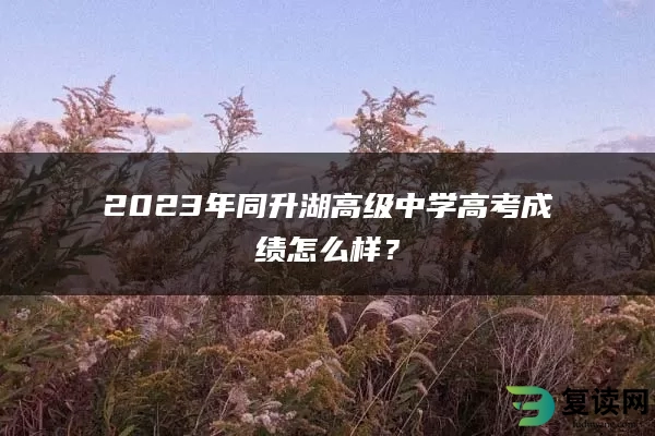 2023年同升湖高级中学高考成绩怎么样？