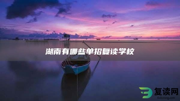 湖南有哪些单招复读学校