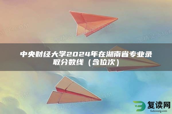 中央财经大学2024年在湖南省专业录取分数线（含位次）