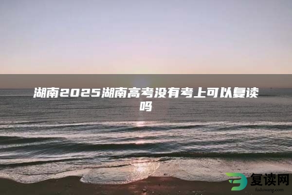 湖南2025湖南高考没有考上可以复读吗