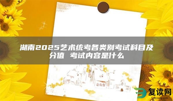 湖南2025艺术统考各类别考试科目及分值 考试内容是什么