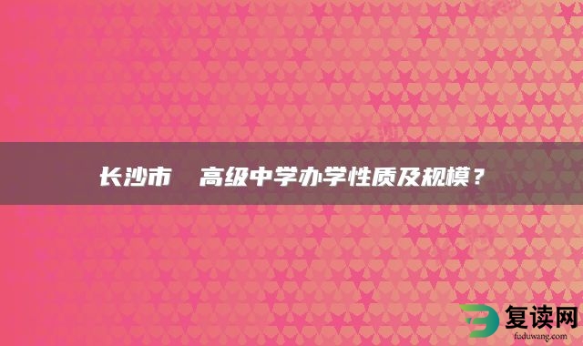 长沙市珺琟高级中学办学性质及规模？